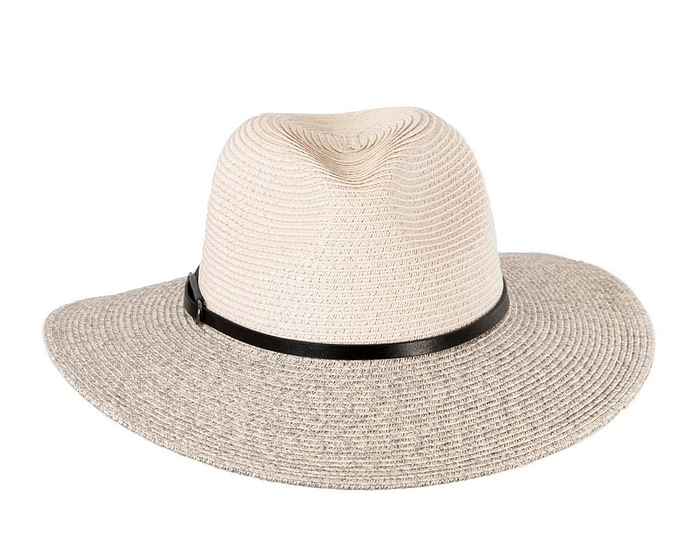 Unisex Grey Fedora Wide Brim Summer Hat - Image 4