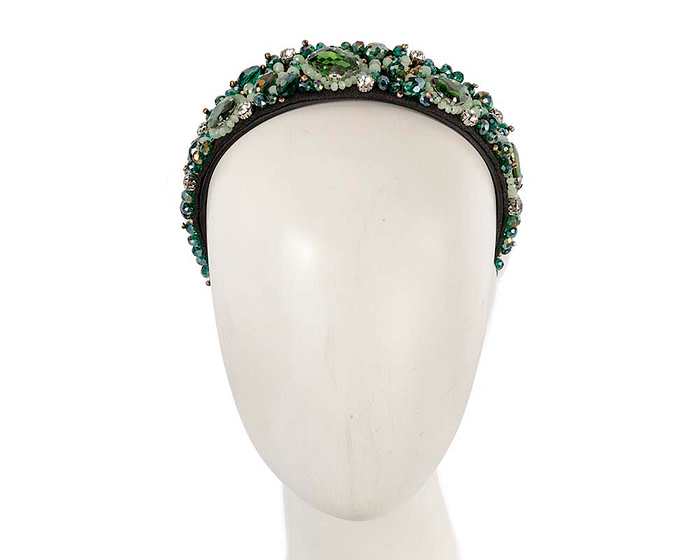 Crystal covered fascinator headband by Cupids Millinery CU433GR