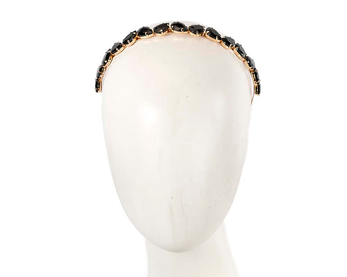 Petite black crystal headband fascinator CU576