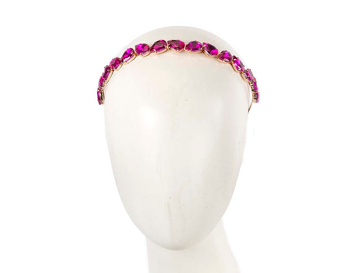 Petite fuchsia crystal headband fascinator