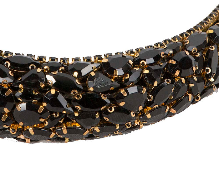 Black crystal headband by Cupids Millinery CU580 - Image 3