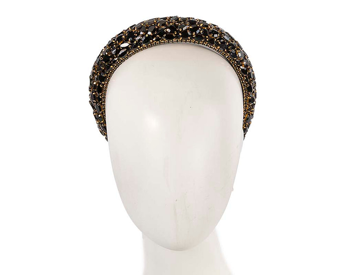 Black crystal headband by Cupids Millinery CU580