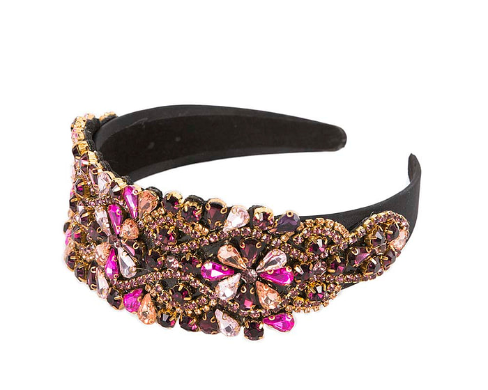 Fuchsia crystal headband by Cupids Millinery - Image 2