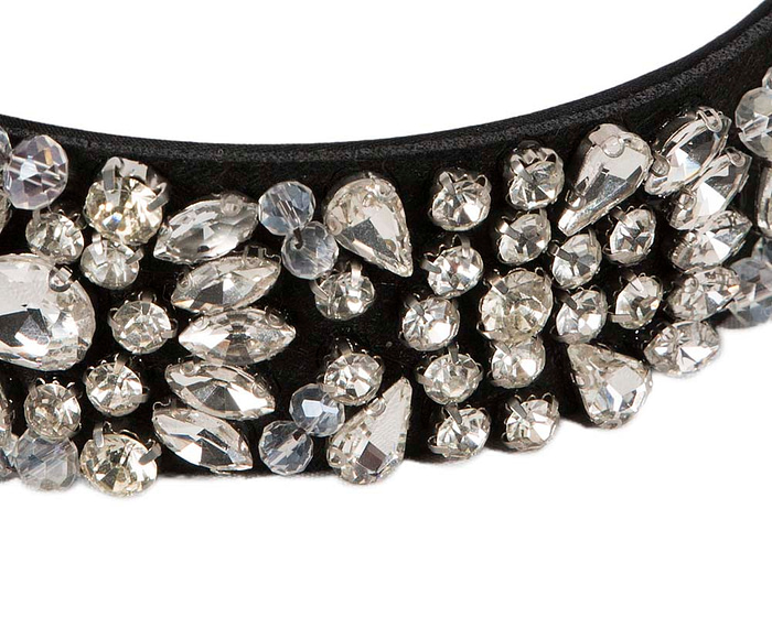 Black & white crystal headband by Cupids Millinery CU586 - Image 3