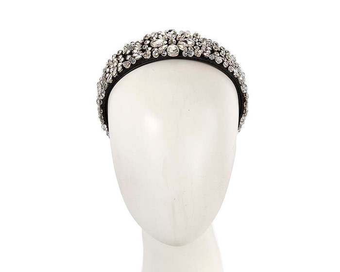 Black & white crystal headband by Cupids Millinery CU586