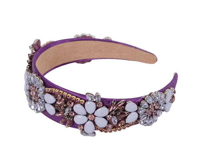 Lilac crystal headband by Cupids Millinery CU587 - Image 2