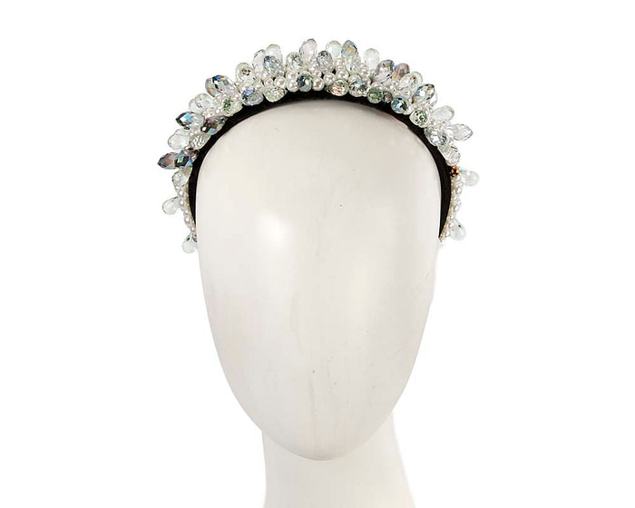 Aqua crystal headband by Cupids Millinery