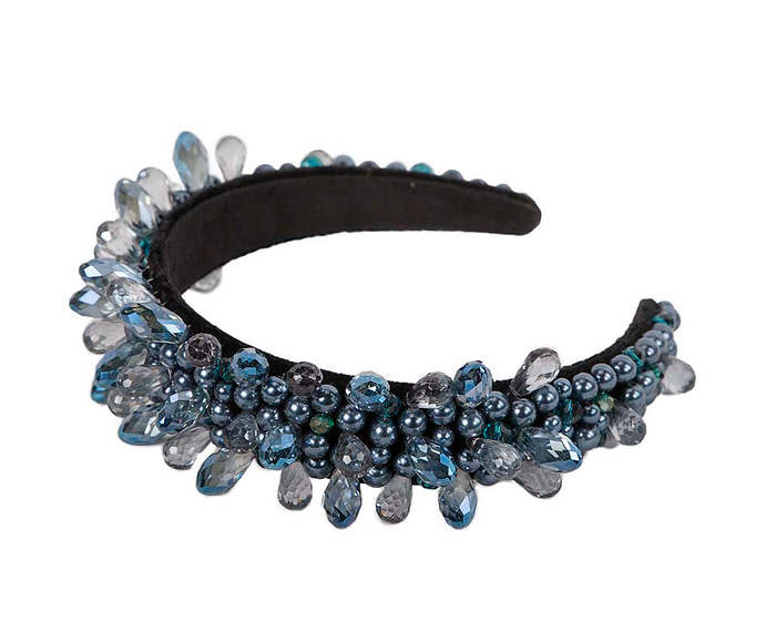 Blue crystal headband by Cupids Millinery - Image 2