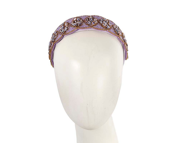 Lilac crystal headband by Cupids Millinery CU589