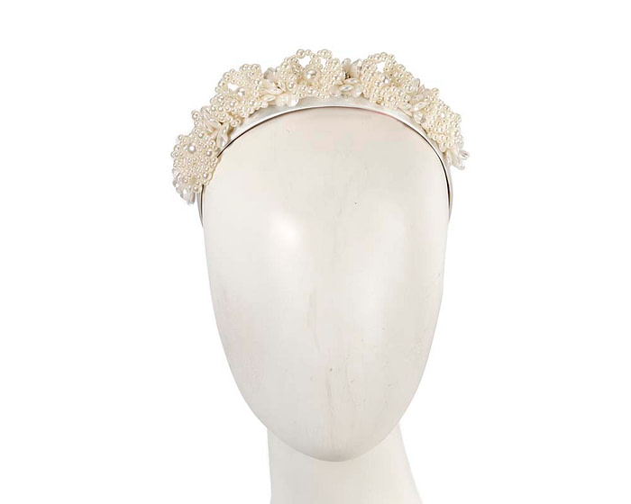 White pearl headband by Cupids Millinery