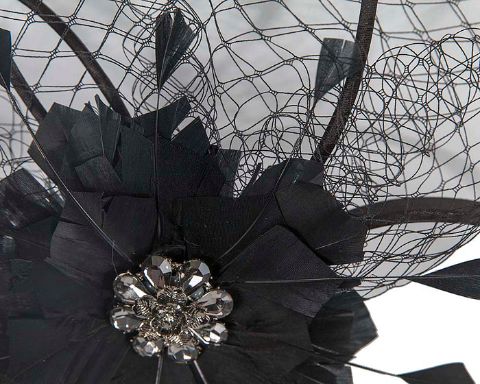 Black flower fascinator by Max Alexander - Image 3