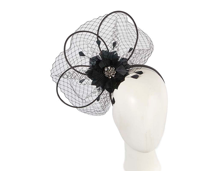 Black flower fascinator by Max Alexander