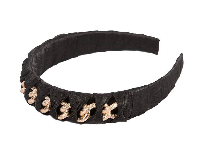 Black and gold fascinator headband - Hats From OZ