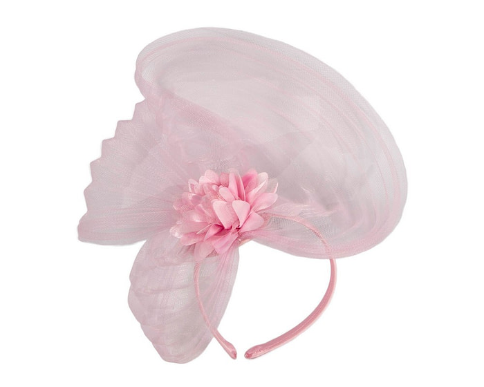 Pink crinoline and flower fascinator - Image 2