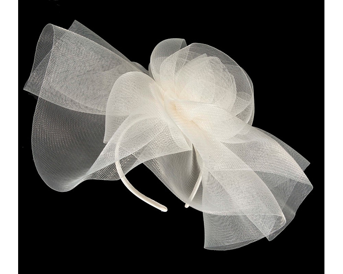 Large ivory cream racing fascinator - Image 2