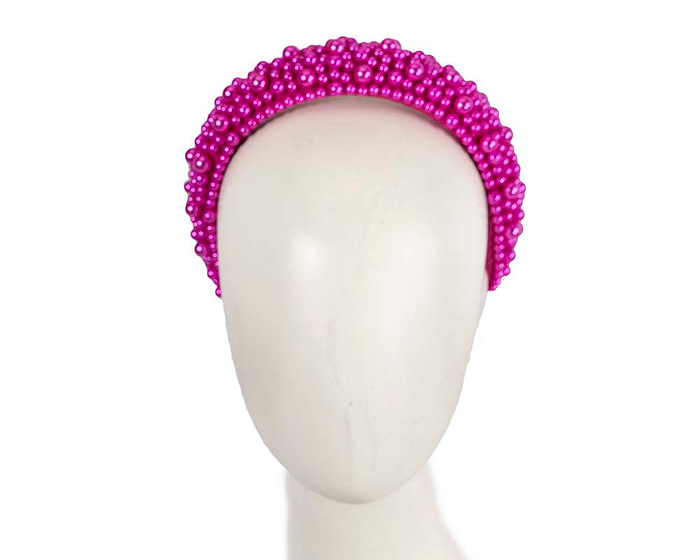 Fuchsia pearl fascinator headband by Cupids Millinery