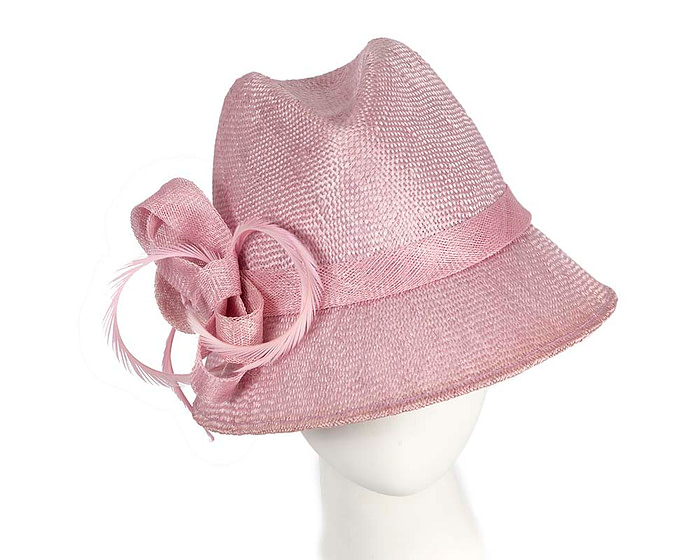 Lilac straw fedora hat by Cupids Millinery