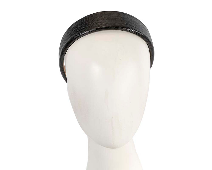 Leather black leather fascinator headband