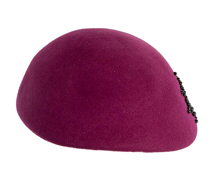 Fuchsia winter felt beret - Image 6