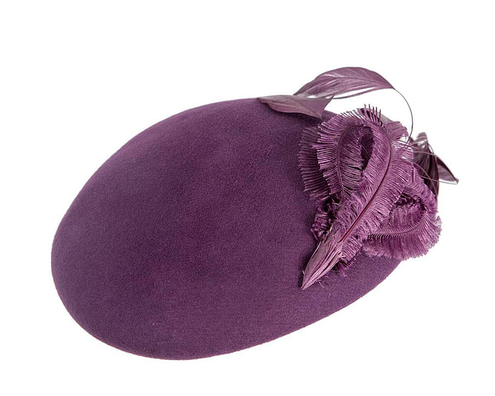 Purple winter felt beret - Image 2