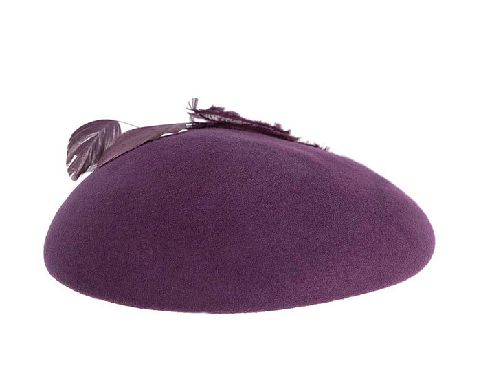 Purple winter felt beret - Image 4