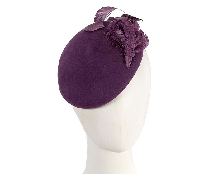 Purple winter felt beret