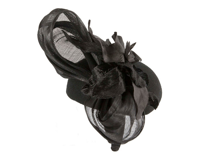 Bespoke black flower pillbox by Fillies Collection - Image 4