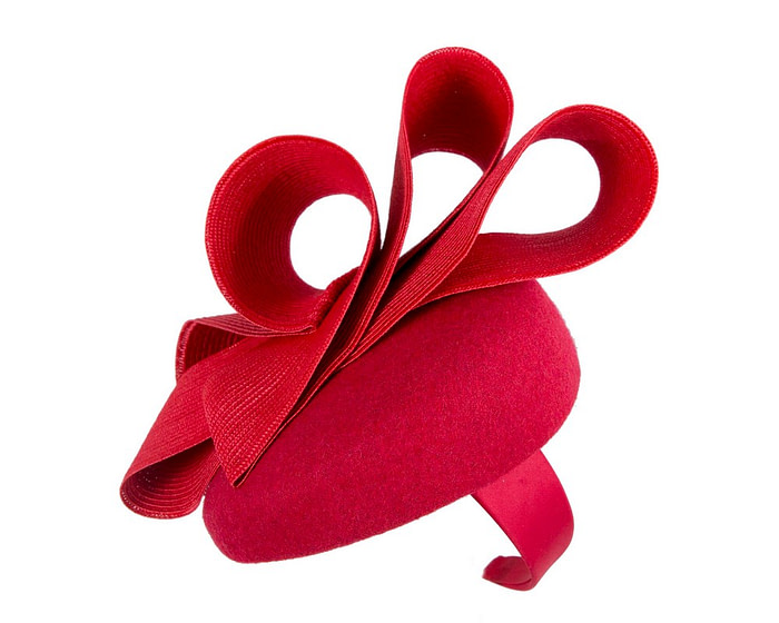 Red pillbox winter fascinator by Fillies Collection - Image 3