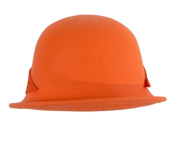 Felt orange cloche hat by Fillies Collection - Image 3