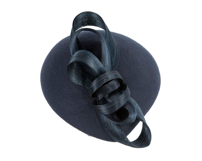 Stylish navy felt beret hat by Fillies Collection - Image 4