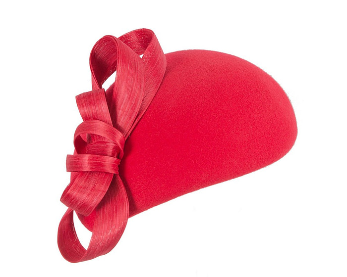 Stylish red felt beret hat by Fillies Collection - Image 2