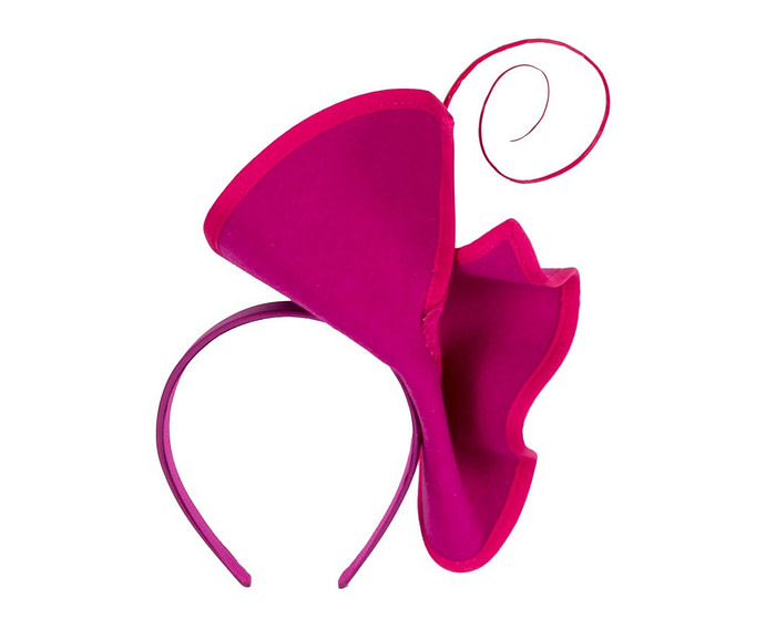 Sculpted fuchsia felt winter racing fascinator - Hats From OZ