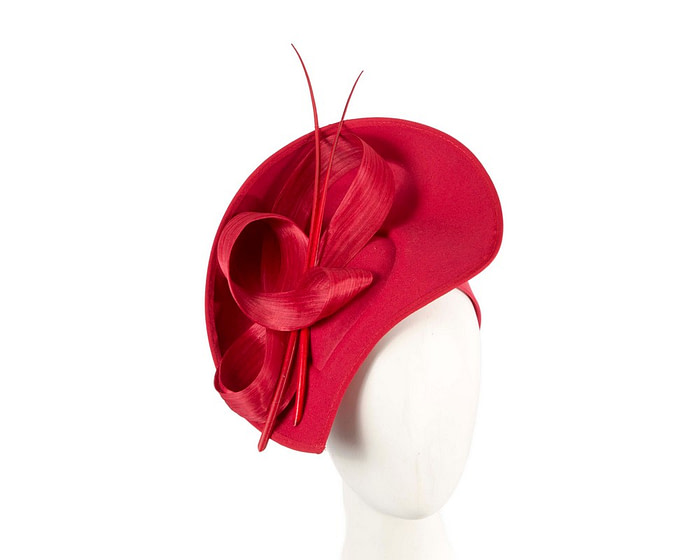 Large red winter fascinator by Max Alexander