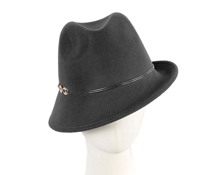 Black felt trilby hat by Max Alexander J436