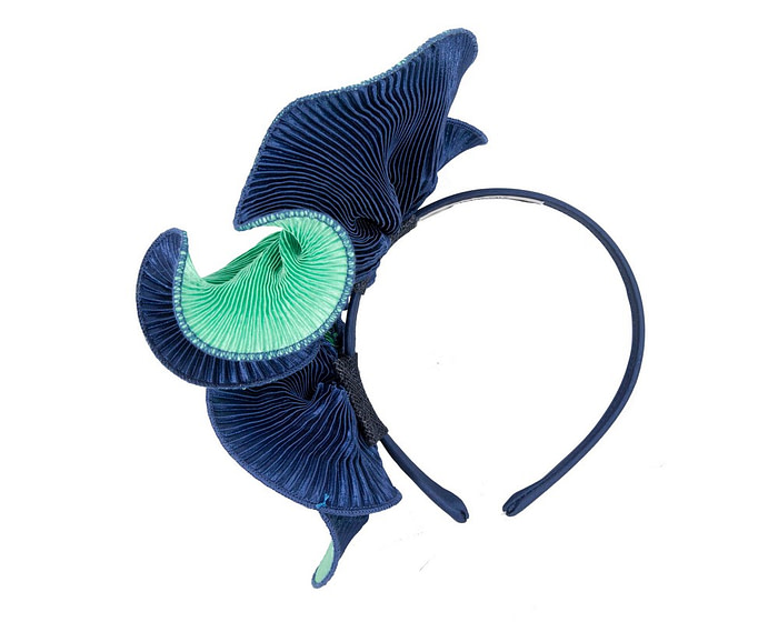 Green & blue racing fascinator by Max Alexander - Image 4