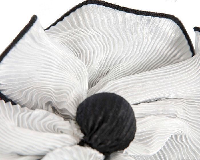 White & black racing fascinator by Max Alexander - Hats From OZ