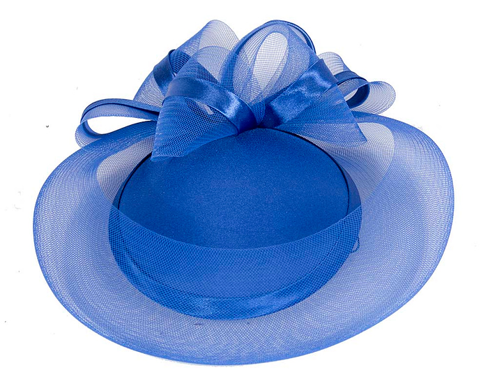 Royal blue custom made cocktail pillbox hat - Image 3