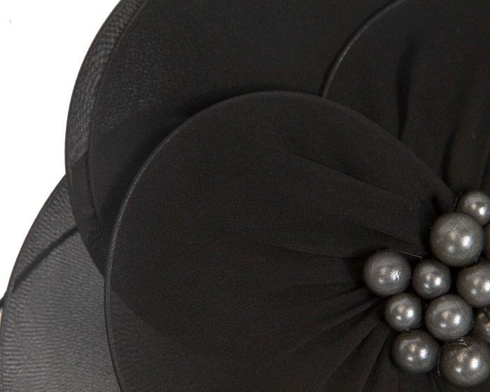 Large black flower fascinator - Image 3