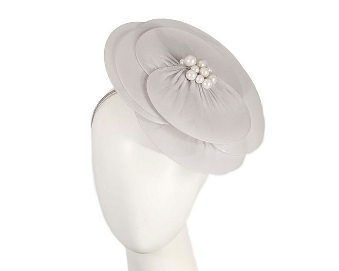 Large silver flower fascinator