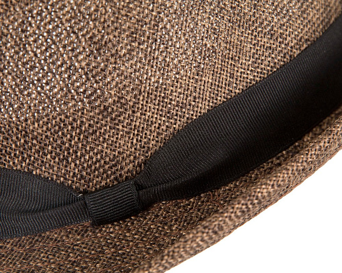 Brown Short Brim Trilby Hat - Image 5