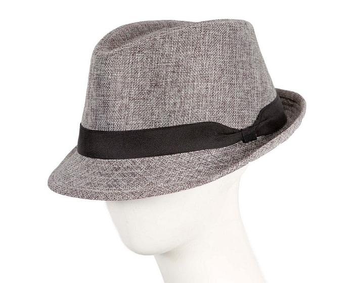 Grey Short Brim Trilby Hat