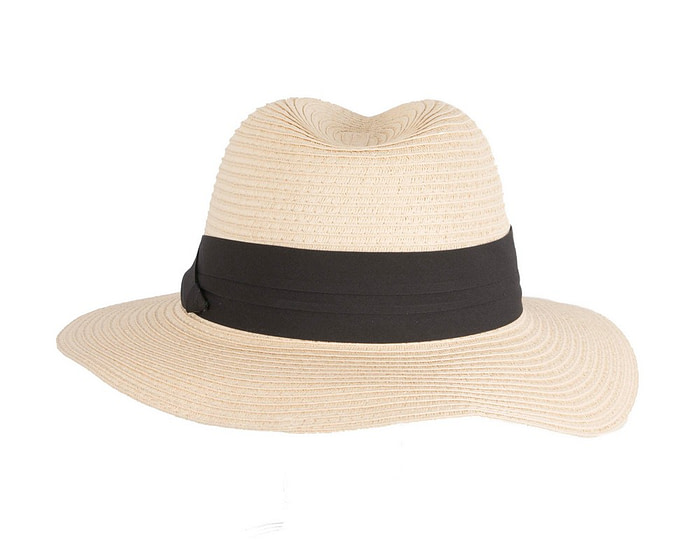 Unisex Black Wide Brim Summer Fedora Hat AV61674NT - Image 6