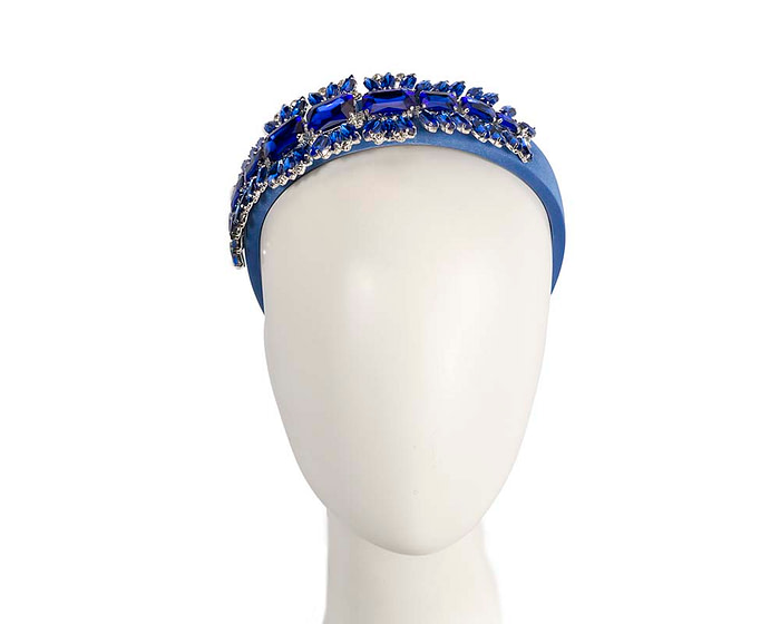 Royal blue crystal fascinator headband by Cupids Millinery