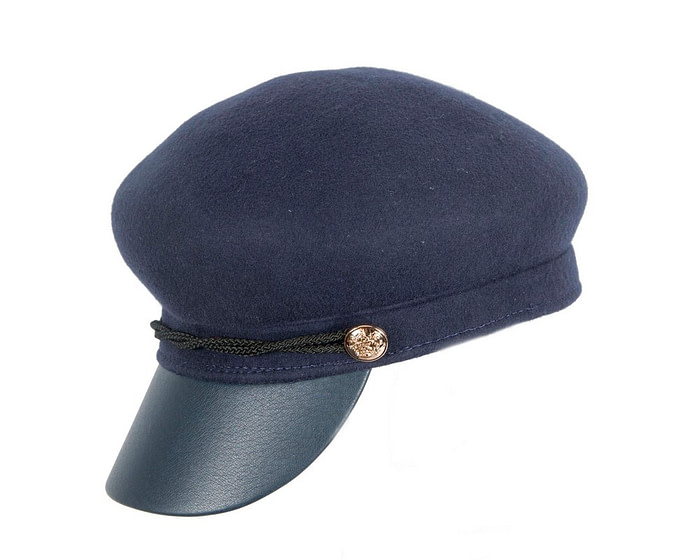 Modern navy ladies felt cap hat - Image 2