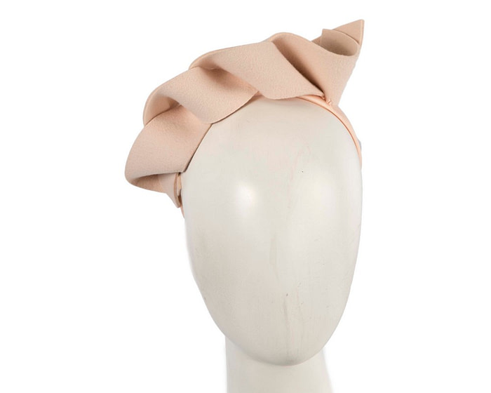 Twisted nude felt winter racing fascinator by Max Alexander