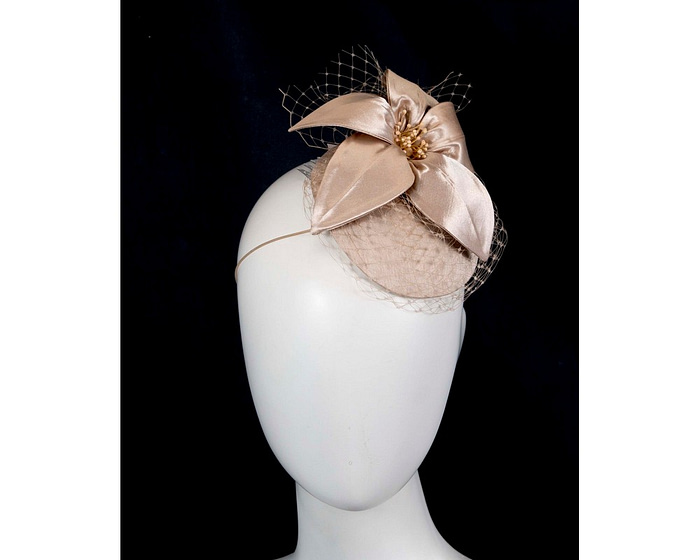 Custom made nude special occasion cocktail hat