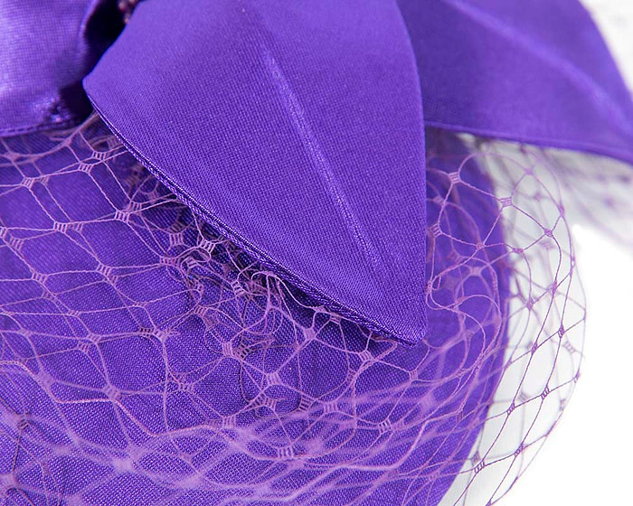 Custom made purple special occasion cocktail hat - Image 3