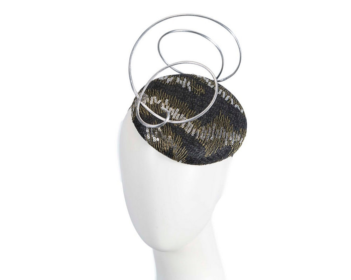 Bespoke designers black & silver fascinator - Hats From OZ