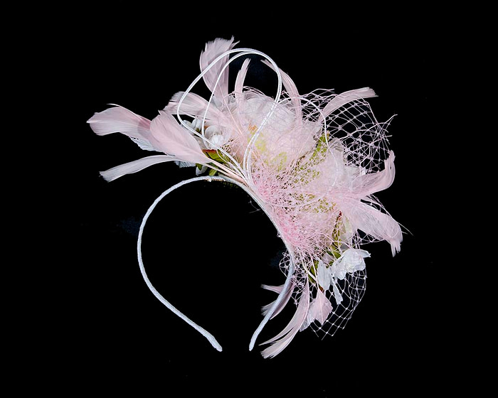 Pink flower fascinator headband V10 - Image 4