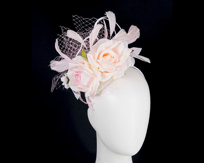 Pink flower fascinator headband V10